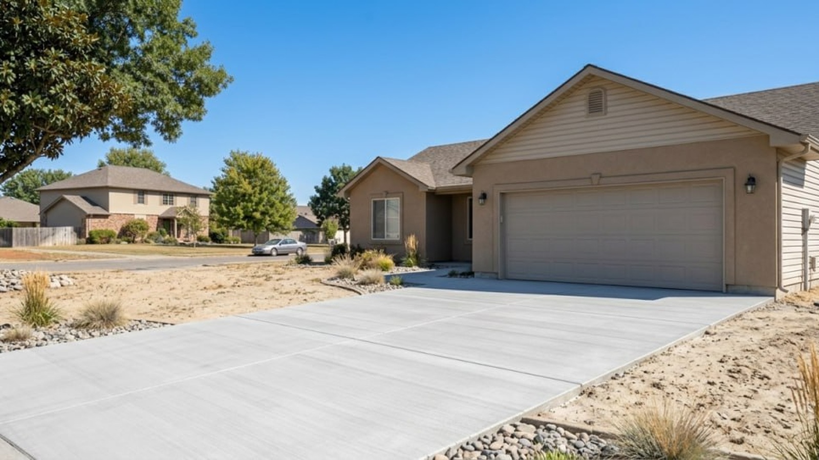 New concrete driveway installation in Pasco Washington Franklin County Tri-Cities Columbia Basin